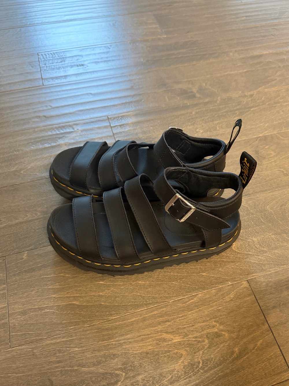 Dr. Martens Women’s Black Leather Strappy Sandals - Picture 2 of 6